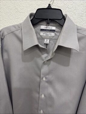 Daniel Cremieux Light Gray 100% Prima Cotton Slim Fit Dress Shirt